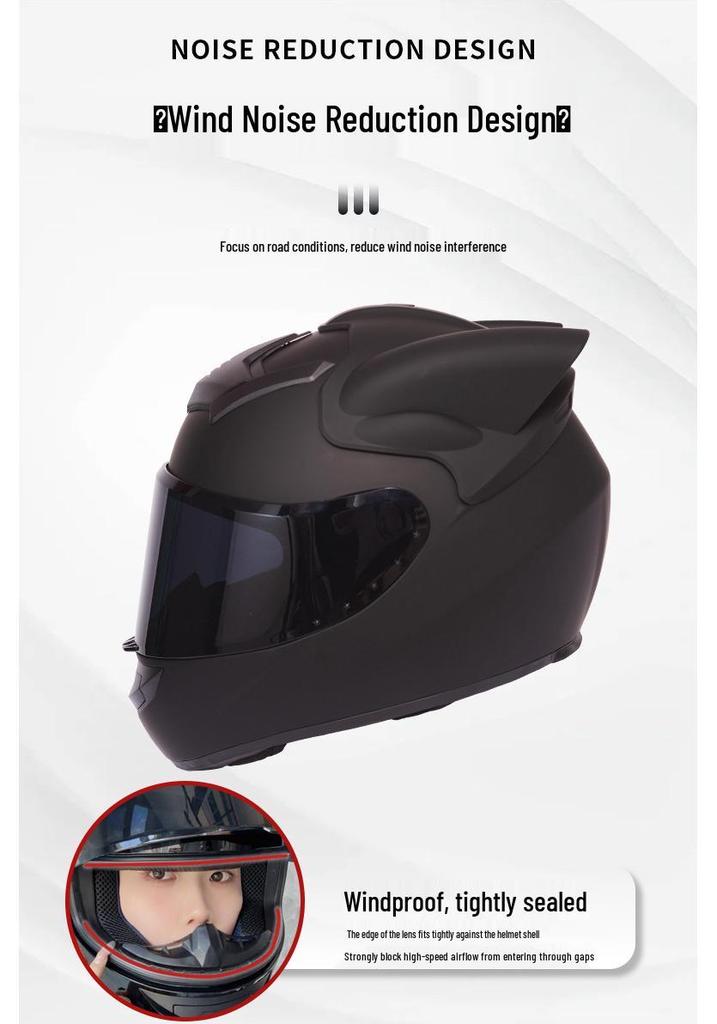 Universal Dragon Ears Full Face Helmet for Women - All Seasons Motorcycle & Electric Scooter Use