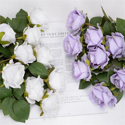 Flannel Roses Artificial Flowers For Home Wedding Birthday Decoration Accessories Diy Wreath Gifts