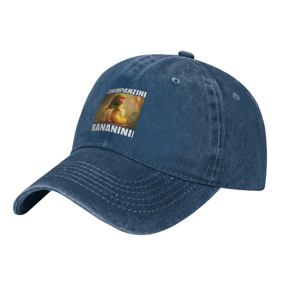 Vintage Chimpanzini Bananini Italian Brainrot Baseball Cap for Men Women Denim Washed Snapback Cap Golf Fit Cap
