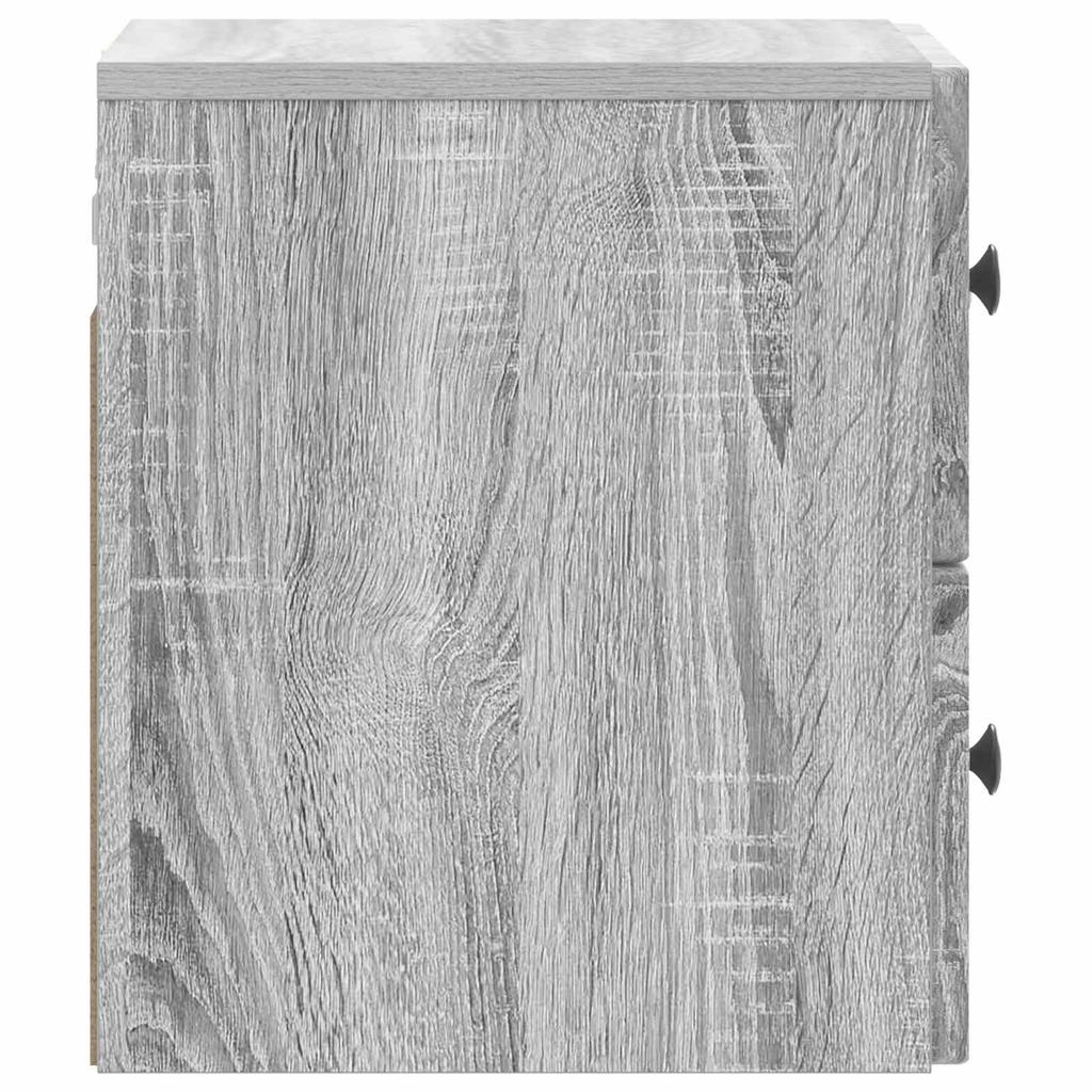 Wall Mounted Nightstand Set 2 pcs Grey Sonoma 33 x 34.5 x 40 cm