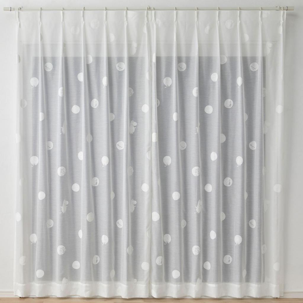 Suminoe MOOMIN Buttocks Dot Voile Sheer 1 100 X 198 Curtains, Panel, Cm, W, 342-74324