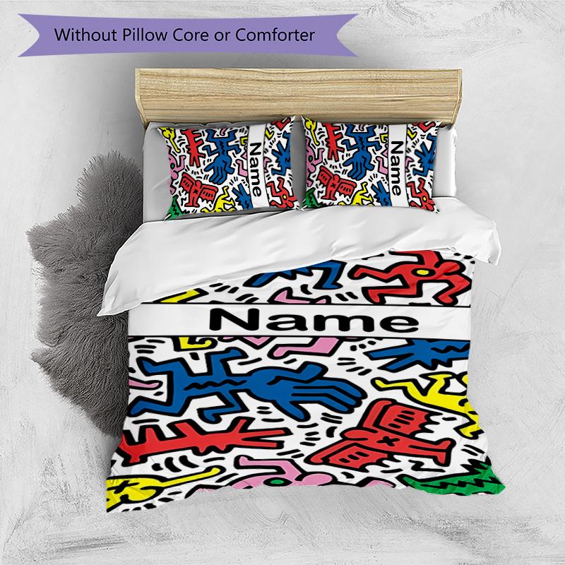 3pcs Custom Name Untitled Dance Bedding Set Duvet Cover Closure Includes 1 Duvet Cover & 2 Pillowcases for All Seasons Bedroom Decor