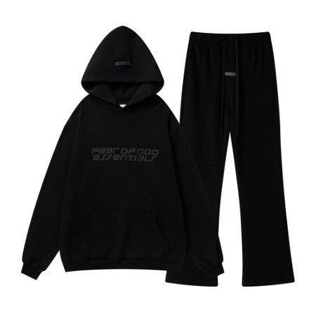3D Silicone Letter Hoodie Sweatshirt Men's Loose Streetwear Set