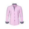 Four-sided Stretch Men's Shirt Polka Dot Color Block Design Double-breasted Color Blocking Shirt