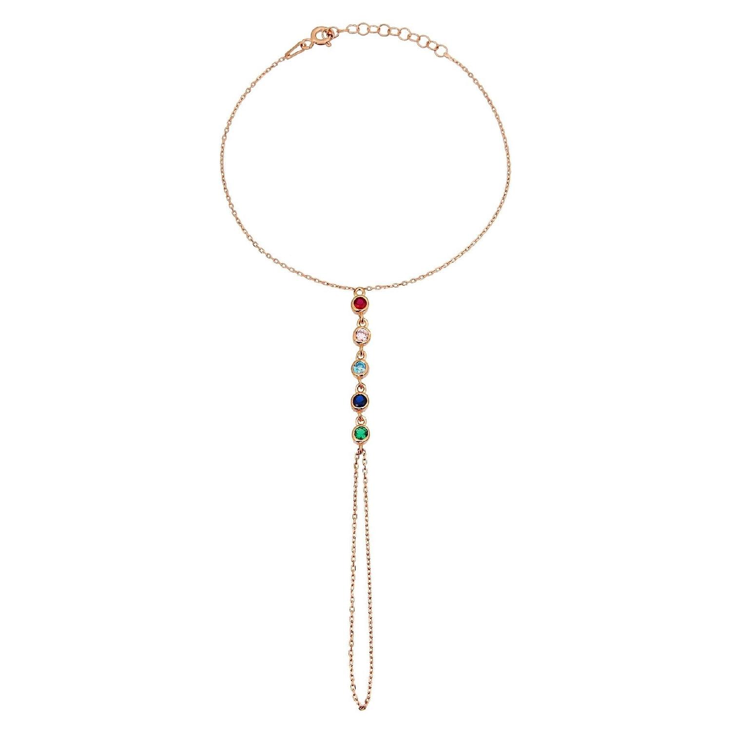 

Color Row Zircon Stone 925 Sterling Silver ahmeran - B038101 рожевий