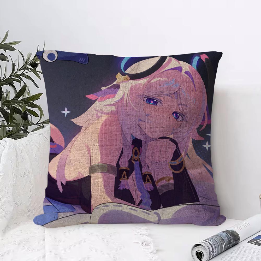 Genshin Impact Citlali Cushion Cover Eco Linen Pillow Case DoubleSided Print Breathable Durable Zipper Home Decor Gift