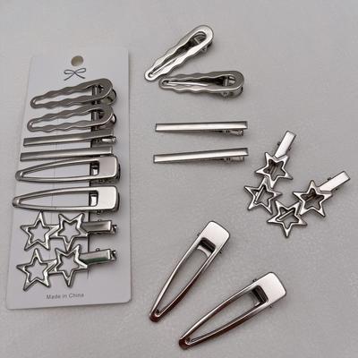 Sliver Metal Hair Clips Women Y2K Duckbill Hairpin Personality Bangs Side Headwear Barrettes Hairclip Styling Accessories