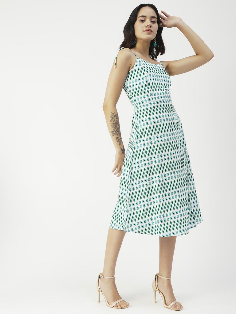 Moomaya Printed Strap Dress Thigh High Slit Bodycon Long Dress, Club Wear