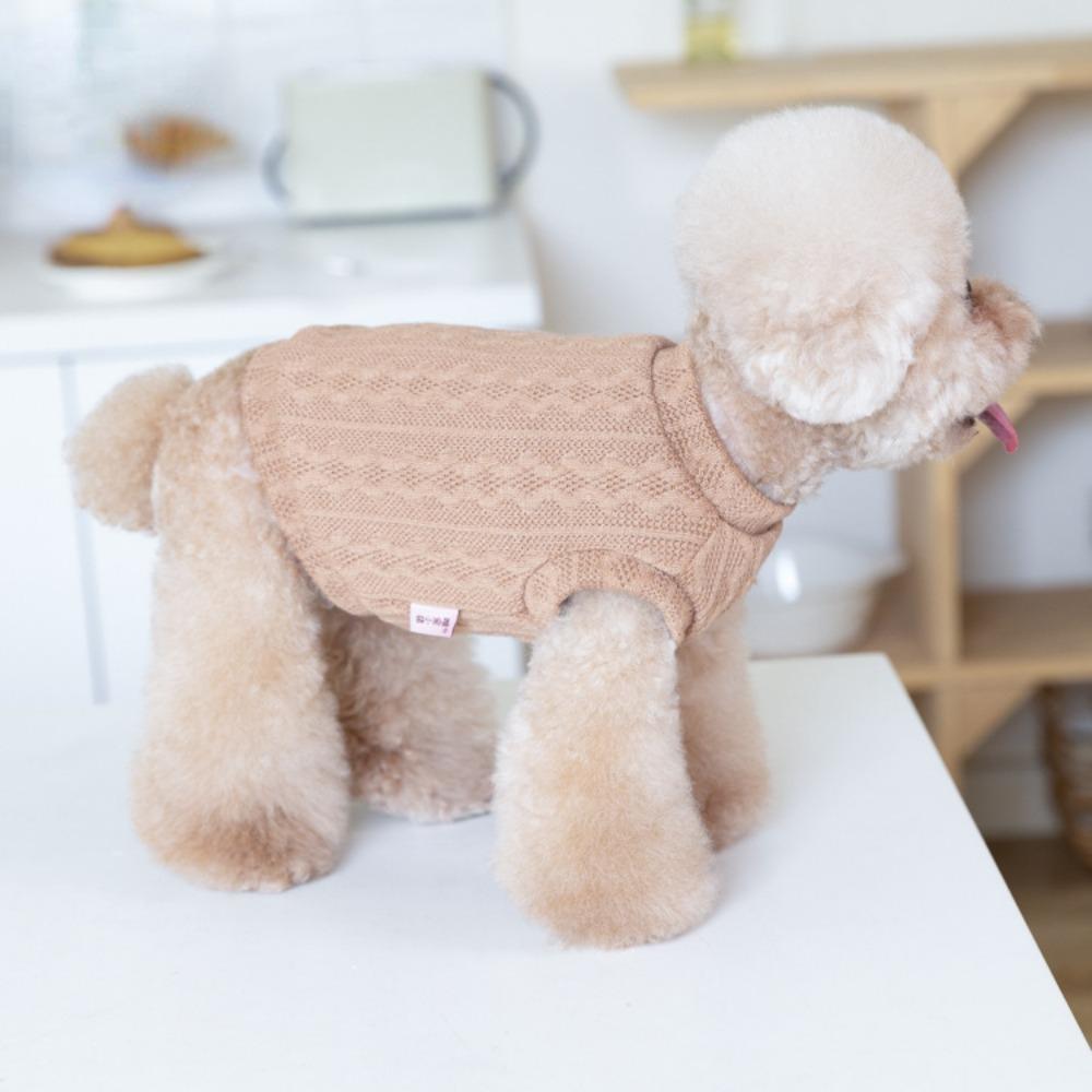 Autumn and Winter Woolen Vest Vest Pet Knitted Vest Cat Shirt Pet Clothing Teddy Bear Dog Clothes for Small Dogs Puppy Clothes