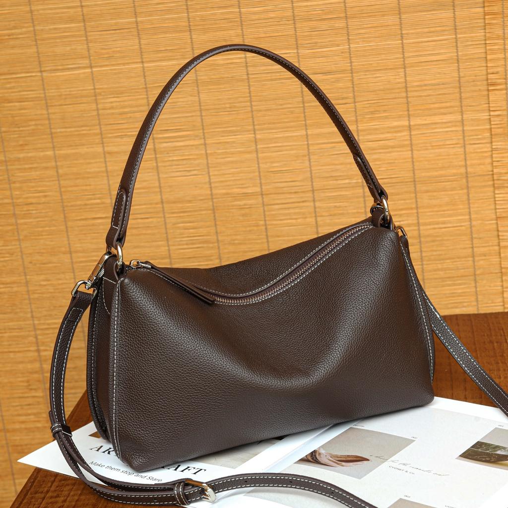 Genuine Leather Women's Shoulder Crossbody Bags 2026 Luxury Designer Ladies Handbag High Quality Underarm Bag Female Tote Bag