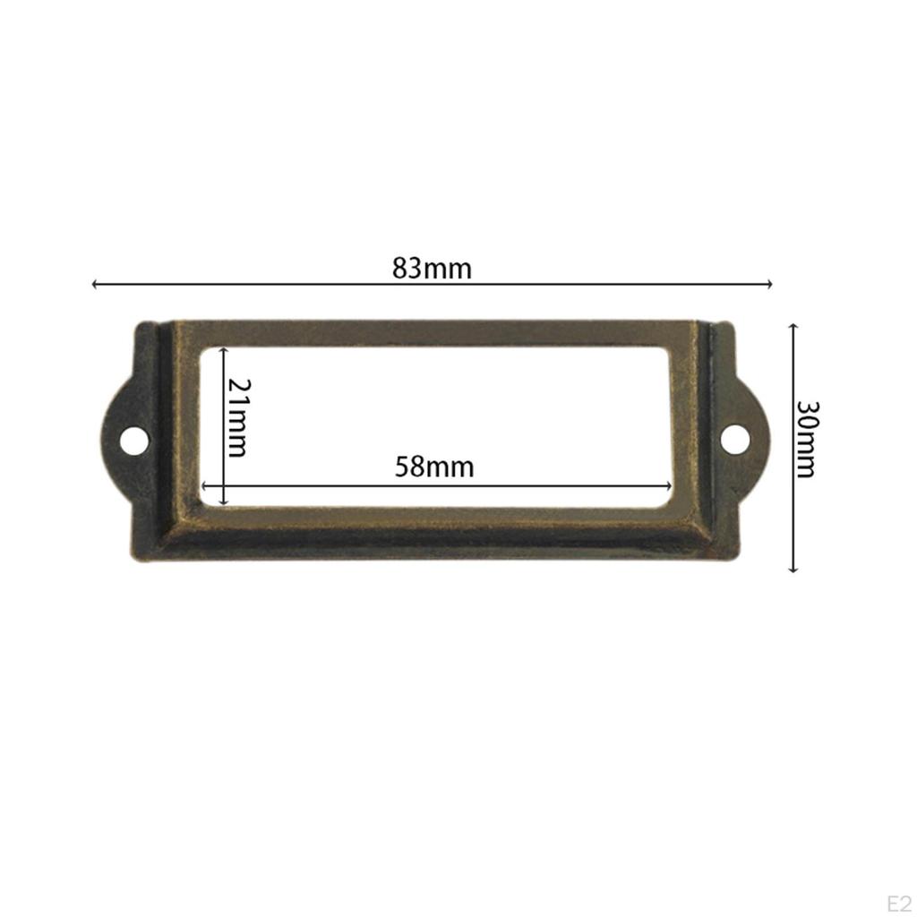 20 Porta Etichette per Fascicoli Cornice Etichetta Cassetto Targhetta Ferramenta con Viti per Scatola