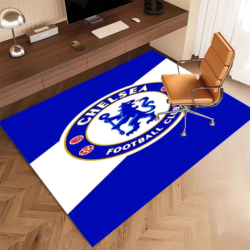 1pc Chelsea FC logo Print Area Rug - Soft, Washable Non-Slip Indoor Mat, Living Room, Home Office Decorative Rug,Office Decorative