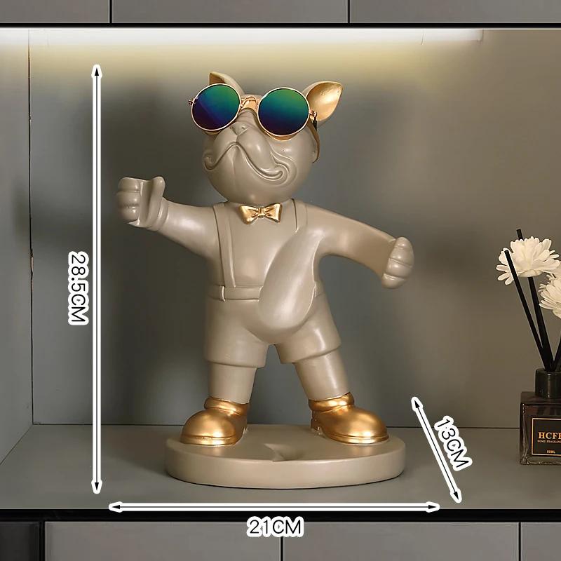 Home Decor French Bulldog Wine Rack Decoration Wine Holder Dog Butler Bottle Seat Design Statue Table Resin Decoration Sculpture