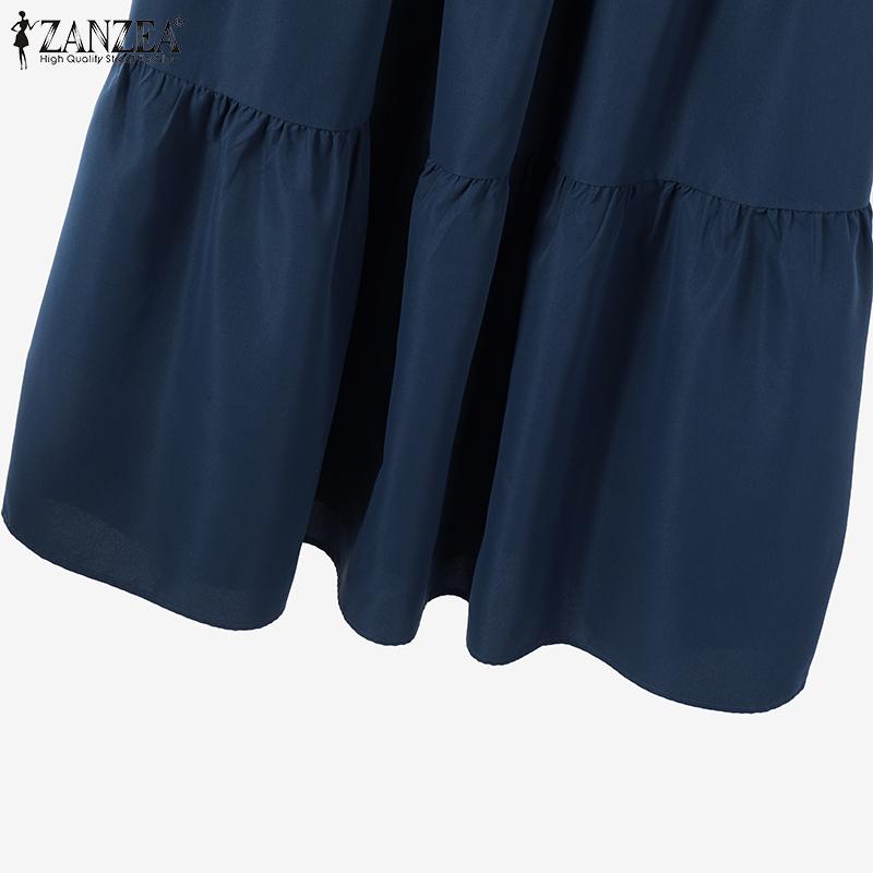 ZANZEA Womens Round Neck Sleeveless Casual Long Tank Dress