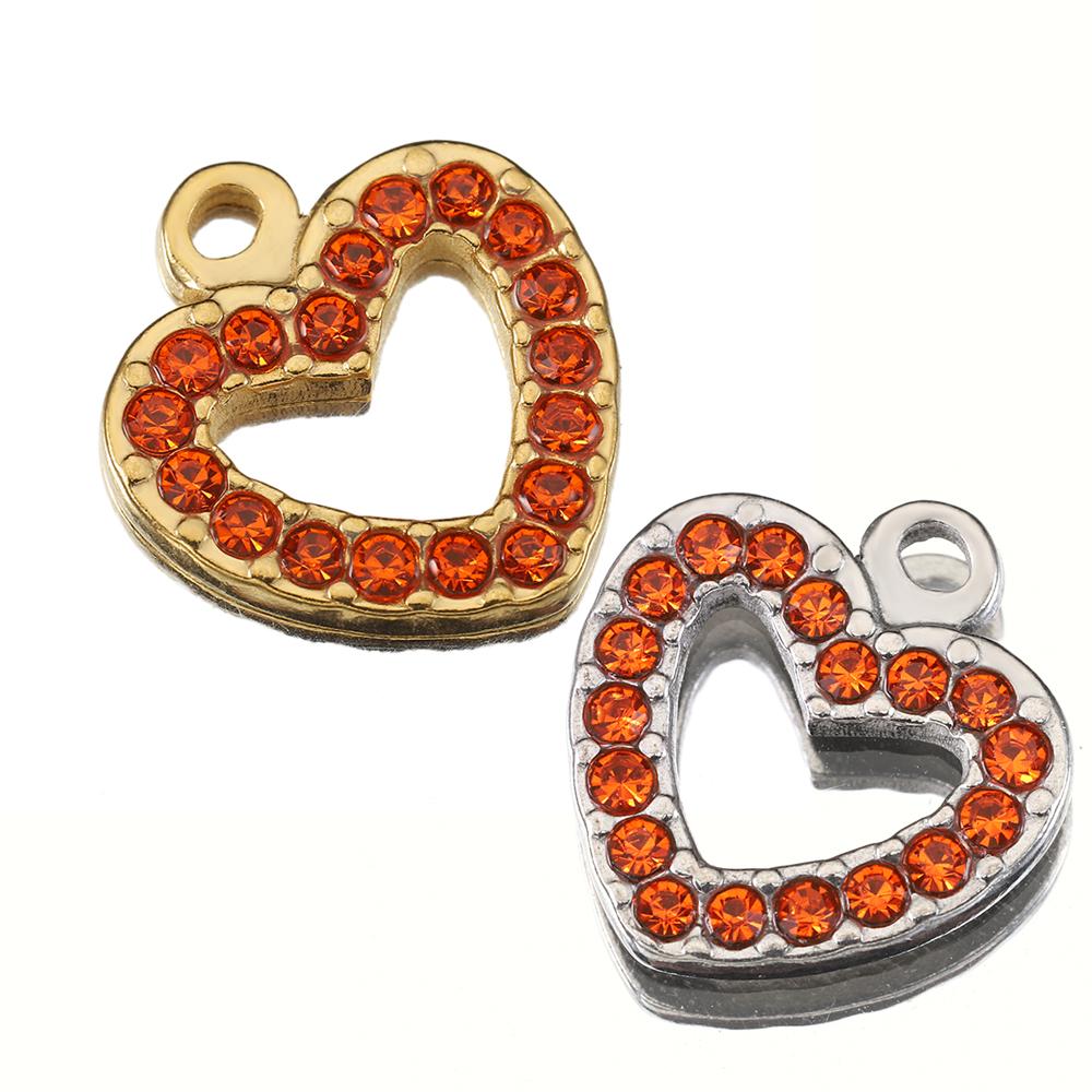 5pcs Mixed Stainless Steel Rhinestone Pendants Colorful Crystal Charms Beads for Necklace Bracelet Jewelry Making Charm DIY