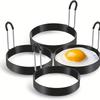 4 pièces 6 pièces Anneaux à œufs, Anneaux à œufs pour frire, Anneau rond cuiseur à œufs, Anneaux à œufs à manche en silicone, Anneaux à œufs pour cuisson du petit-déjeuner sur plaque
