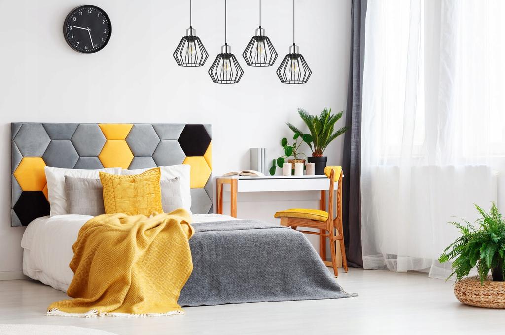 Hanging Lamp, Ceiling Chandelier, Wire Shade, Led