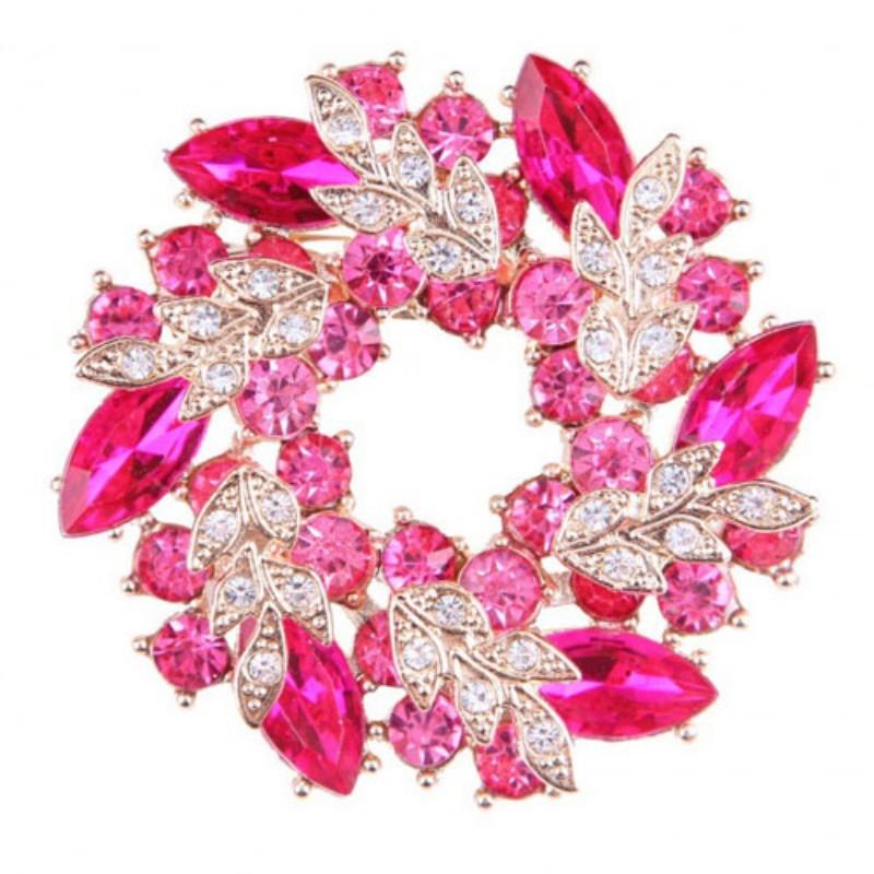 Women's Round Brooch Simple Wreath Buckle Pin Corsage Accessories