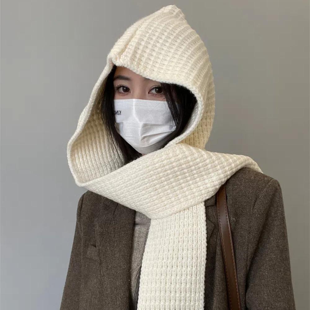 Triangular Knitted Hooded Caps Acrylic Fibres Winter Neckerchief Hat  School