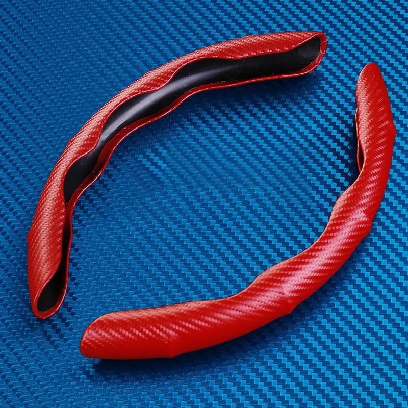 Husă pentru volan de mașină 38 cm/15 inchi Fibră de carbon Sport Husă ultra-subțire anti-alunecare pentru card Tip de husă pentru mâner de vară