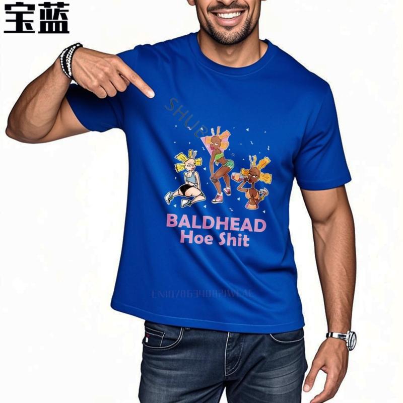 Men Black TshirtBald Headed Hoe Shit Funny Sarcasm T-Shirt Cotton Teeshirt Men Summer Fashion t-shirt Minimalist Tshirt