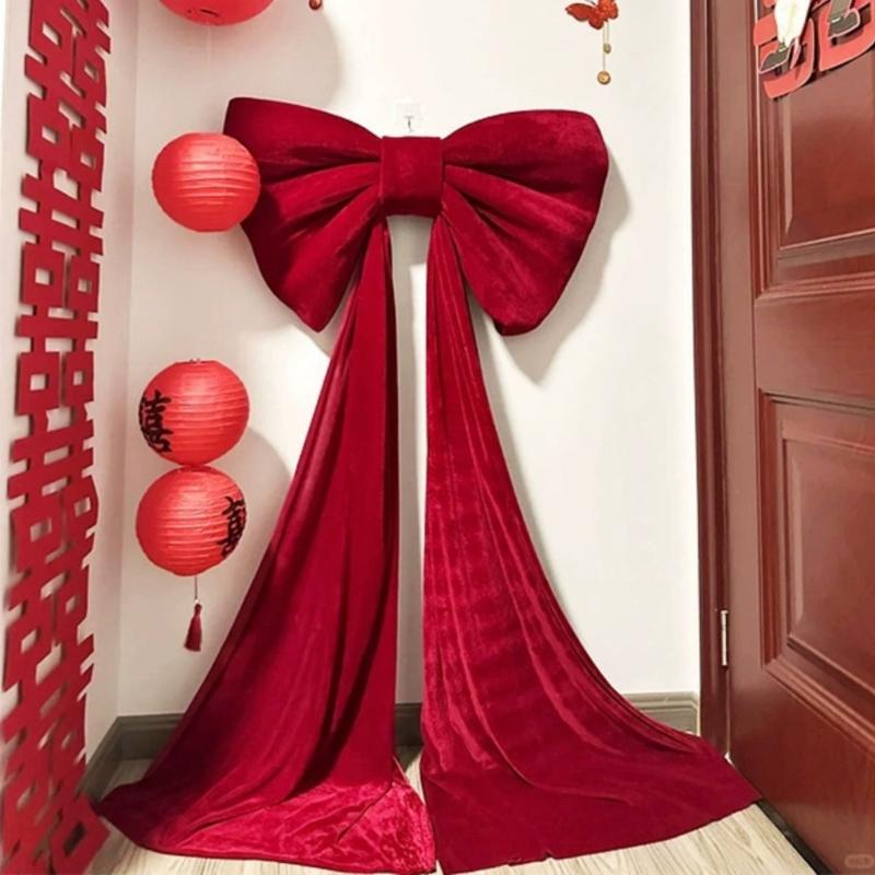 Large Red/Pink Plushie Bows Wedding Decoration Wall Decorating Ormanent For Event Planners Anniversary Celebration