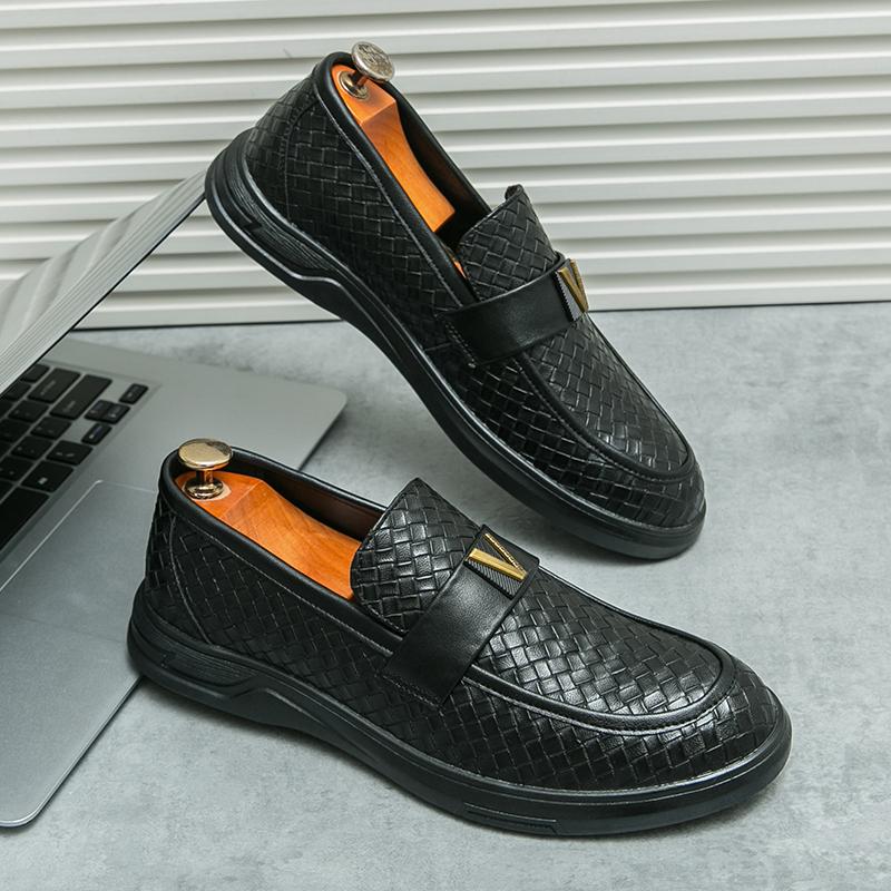 Fashion Designer Men's Interview Business Shoes Classic Brown Men's Commuter Driving Shoes Flat Bottom Non Slip Banquet Dress Shoes