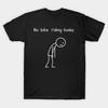Men Black Print T-shirt No Bike Riding Today Funny 2025 No-Cut Transfer Paper Print Cotton Tshirt
