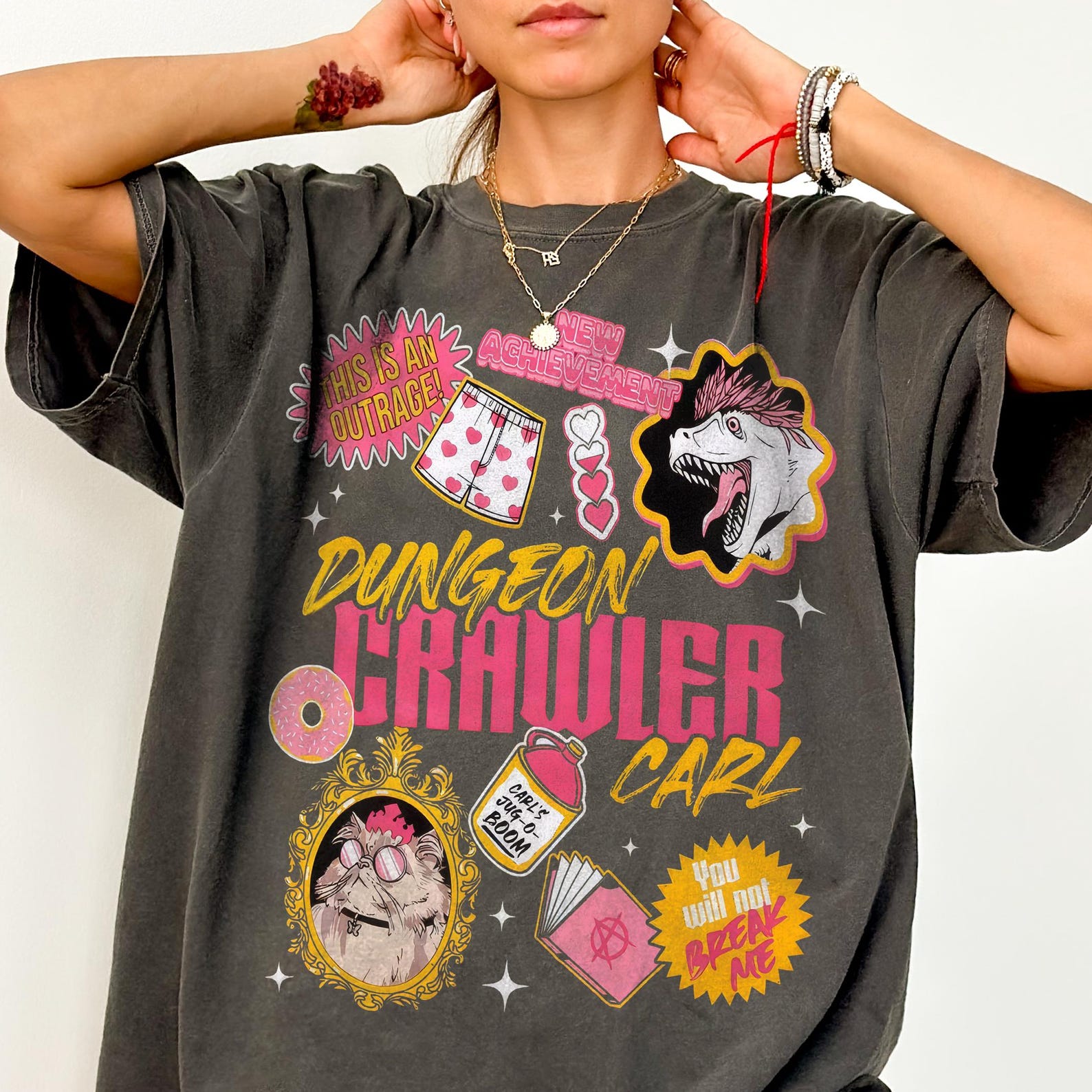 Comfort Colors Dungeon Crawler Carl Shirt - Princess Donut and Mongo,Fantasy Book Tshirt,Donut Holes Tshirt S