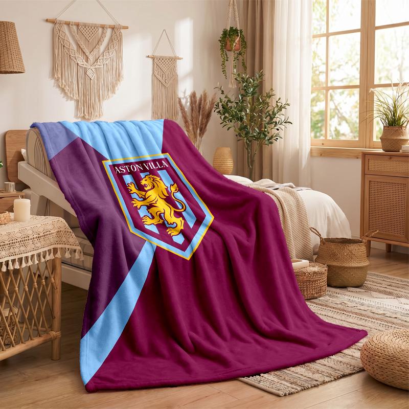 Aston Villa Football Print Flannel Blanket Soft Warm Sofa Bed Throw Blanket For Home Office Bedroom