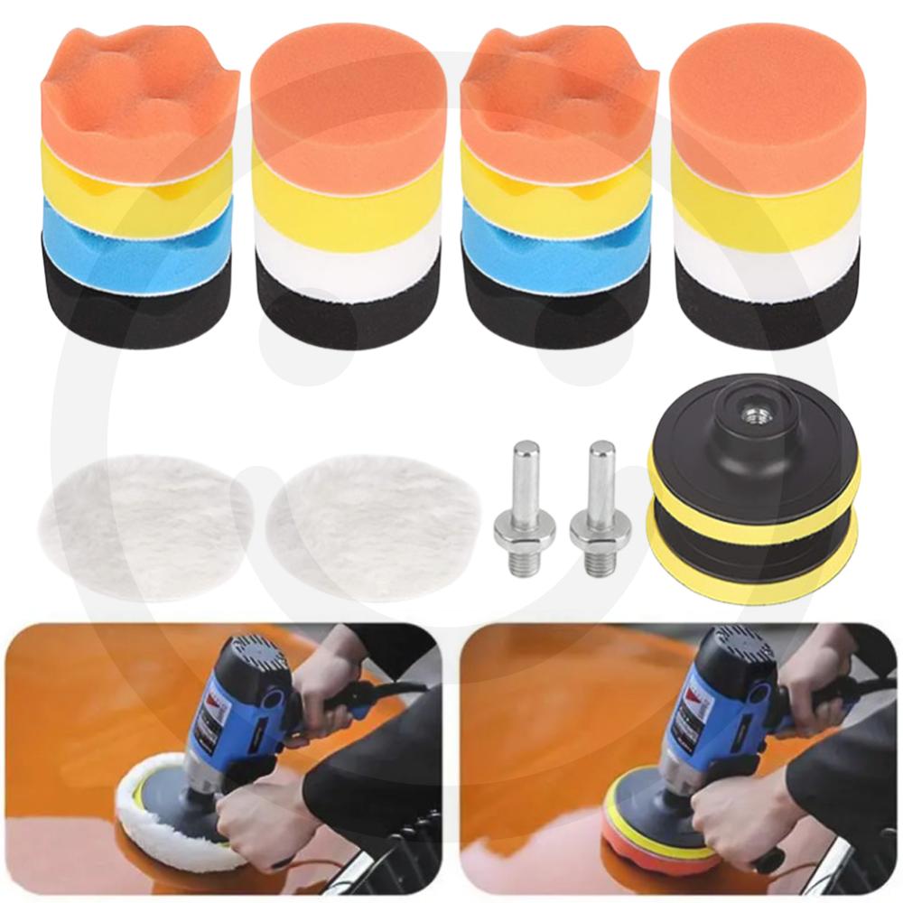 22Pcs 3 Inch Foam Pad Buffer Kit Washable Car Polisher Polisher Buffer Drill Wheel Polisher for Auto Motorcycle Remove Scratches China Mainland