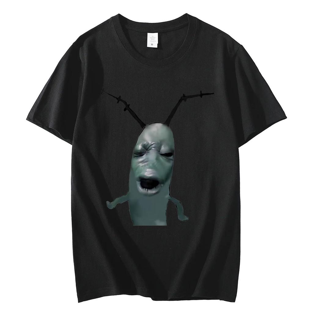 Cursed Plankton Funny Meme Graphic T Shirts Casual Comfort Short Sleeve Tshirt High Quality Fashion Oversized Tshirts Unisex