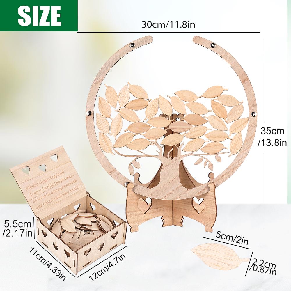 Wedding Guest Book Wooden Willow leaf Message Book Sign in Table Photo Frame Birthday Valentine s Day Wedding Party Decoration Other