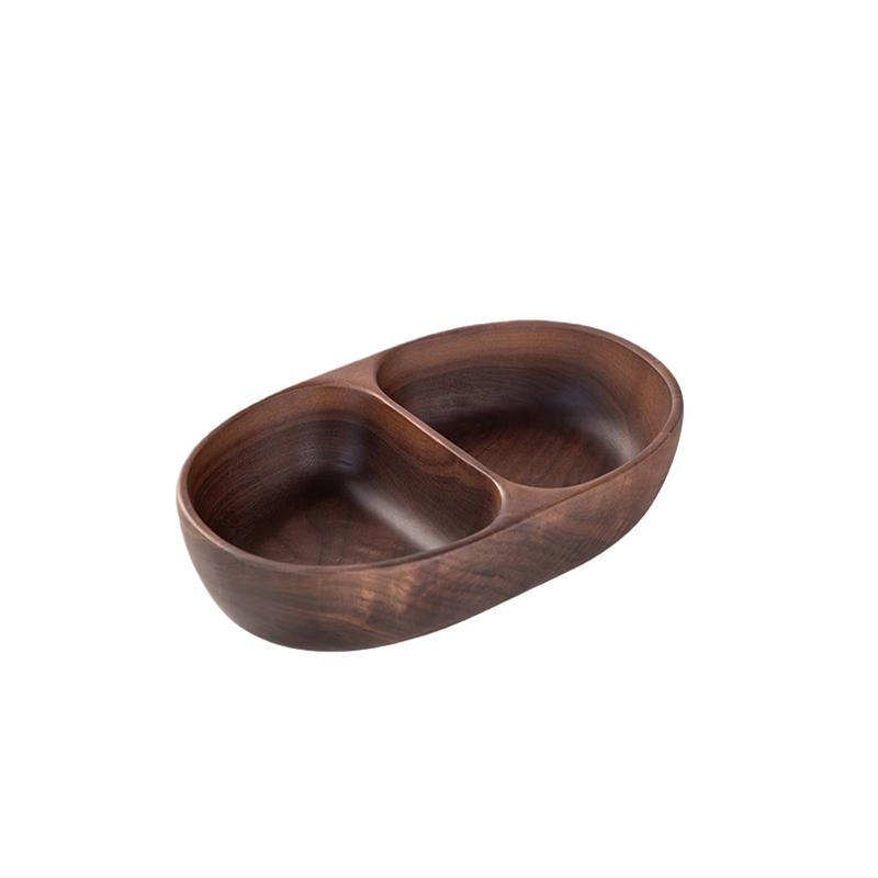 Wooden Boat-Shaped Serving Bowl