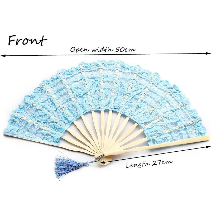 Retro Lace Fan Dance Women Performance Photography Photo Props 27cm Court Vintage Bamboo Folding Hand Fan Chinese Dance Fan