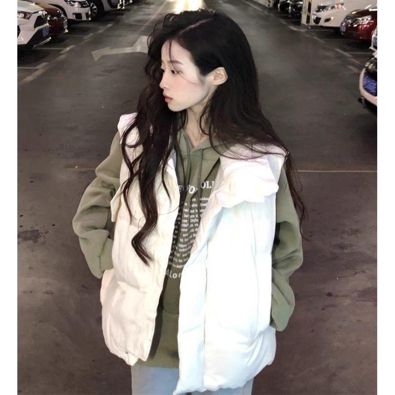 Design Sense Thickened Cotton-padded Vest Jacket Women's Autumn and Winter Lazy Cotton-padded Vest Women's Top