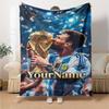 Messi Customize Your Name Blanket Multi-purpose Personalized Blanket Soft Warm Cozy Versatile for Bedding Sofa Nap Office Chair