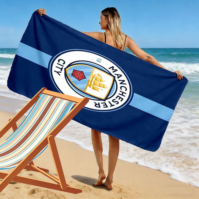 Wild MCFC Victory Print Beach Towel, Large Soft Quick Dry Towel for Beach Camping Swimming