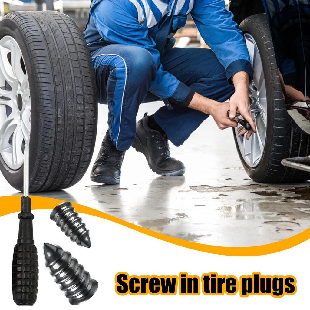 30pcs Tire Repair Nails, Car Motorcycle Tire Puncture Repairing Heavy Duty Screw-in Tire Repair Plugs For Truck Scooter Bike