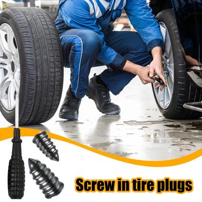 30pcs Tire Repair Nails, Car Motorcycle Tire Puncture Repairing Heavy Duty Screw-in Tire Repair Plugs For Truck Scooter Bike