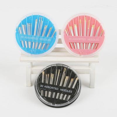 30 Piezas/Set Caja de Agujas con Cola Dorada Aguja de Caja Bordado a Mano Aguja de Coser Para Manualidades DIY Parches Accesorios de Costura