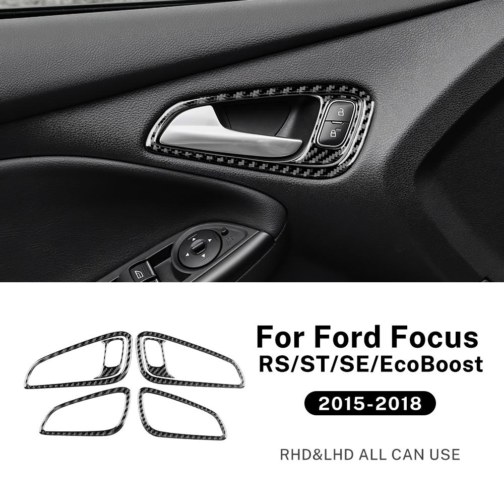 

Real Soft Carbon Fiber Sticker For Ford Focus SE RS ST Ecoboost 2015 2016 2017 2018 LHD RHD Car Inner Door Handle Panel Trim