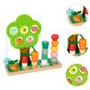 Wooden Shape Matching Puzzle Game Bright Color Vegetable Stack Block Wood Stacker