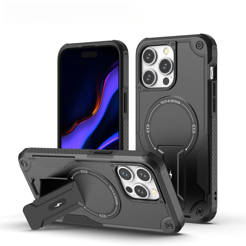 Applicable To Apple 16 Mobile Phone Case Bundesliga Magnetic Charging IPhone 15 Invisible Bracket 14proMax Anti-fall Protection Case