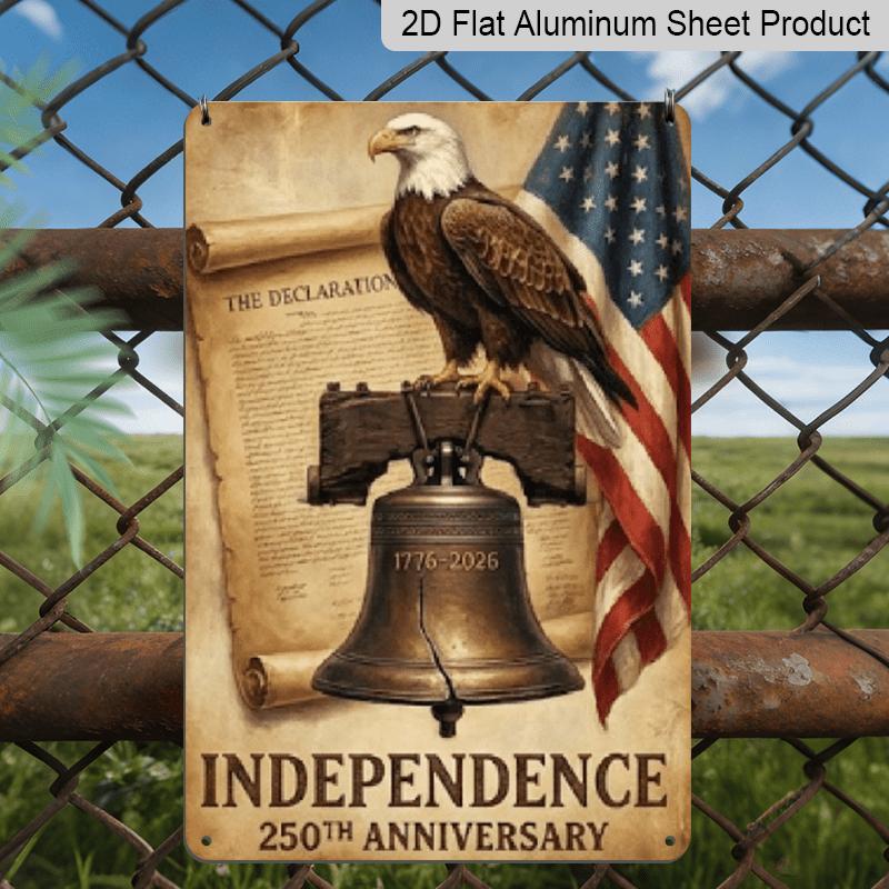 

2D Flat, 7.87*11.8 Inch Retro America 250th Anniversary Aluminum Wall Sign - Suitable for All Indoor/Outdoor Decoration, Commemorative Plaque with 20*30cm