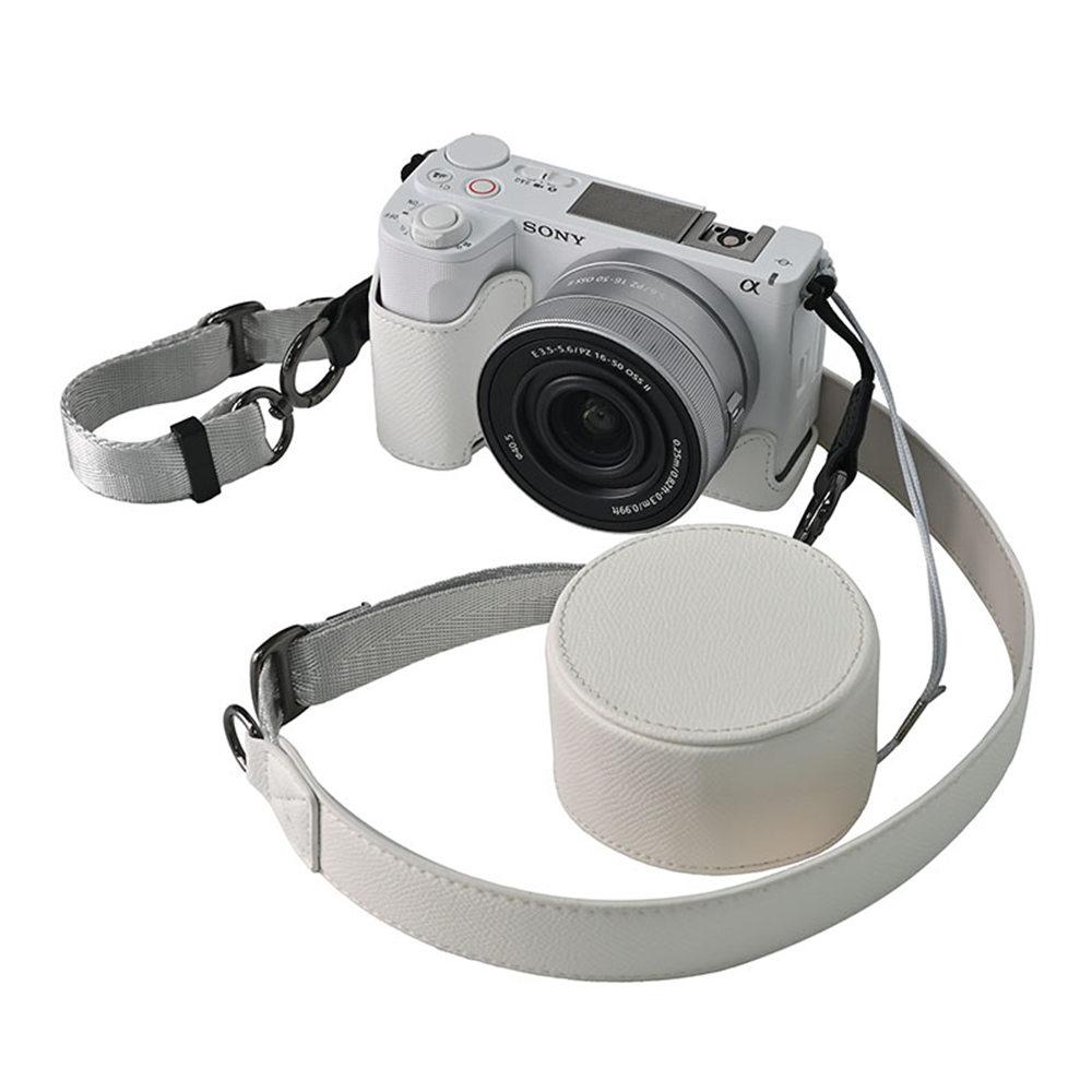 ZVE10II Palm Print Camera Bag PU Leather Half Body Cover for Sony ZVE10 Mark II ZVE10M2 ZVE10II 16-50mm Case With Lens Cap