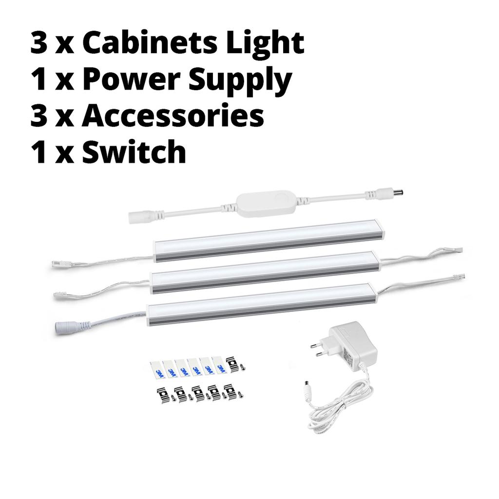 WiFi Alexa Voice Remote Control LED Under Cabinet Light Bar Dimmable Aluminium Tube Strip Shelf Closet Decor Work With Tuya App