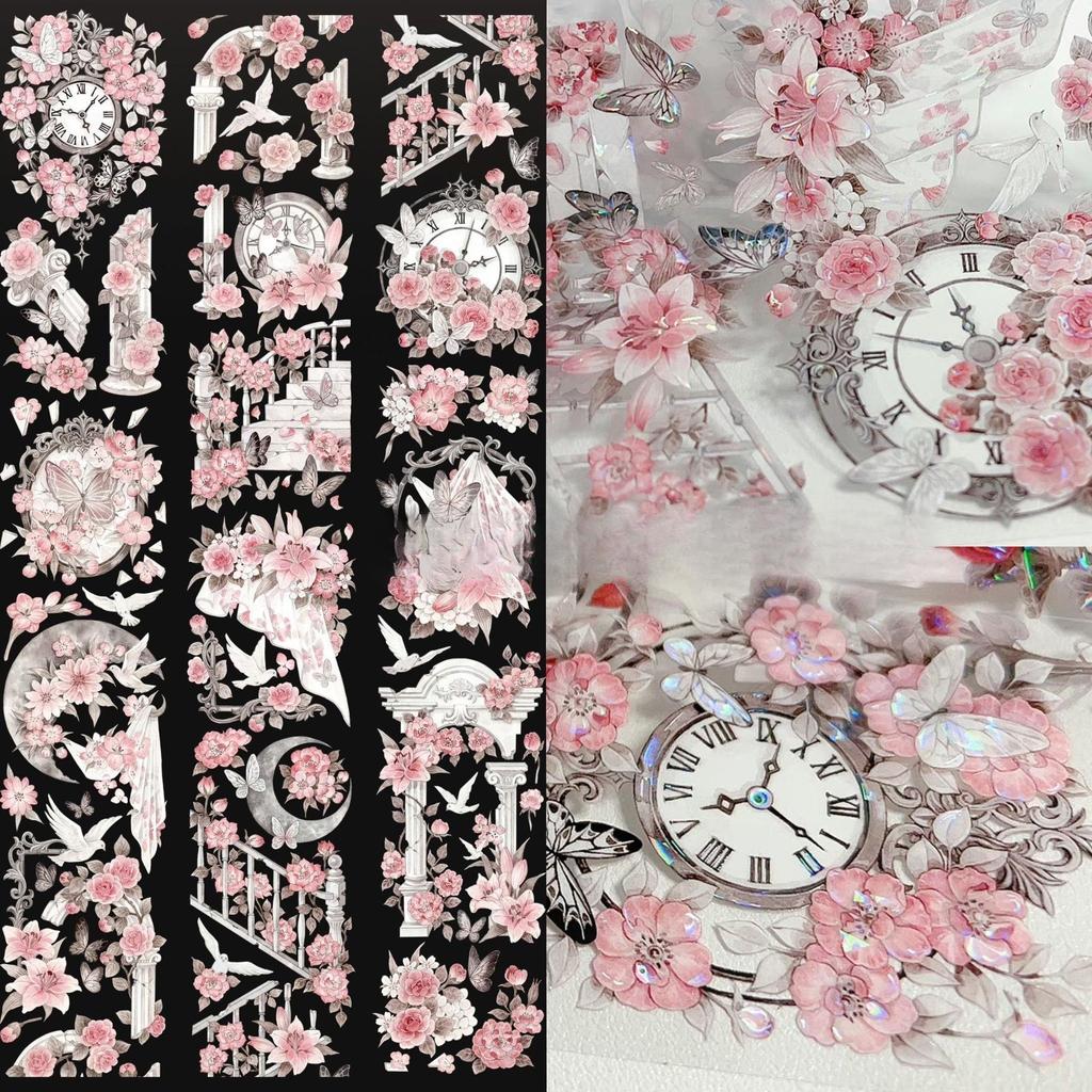 Falling Sunset Tide Washi Tape & Stickers for Journals: Flowing Hemp Ancient Style