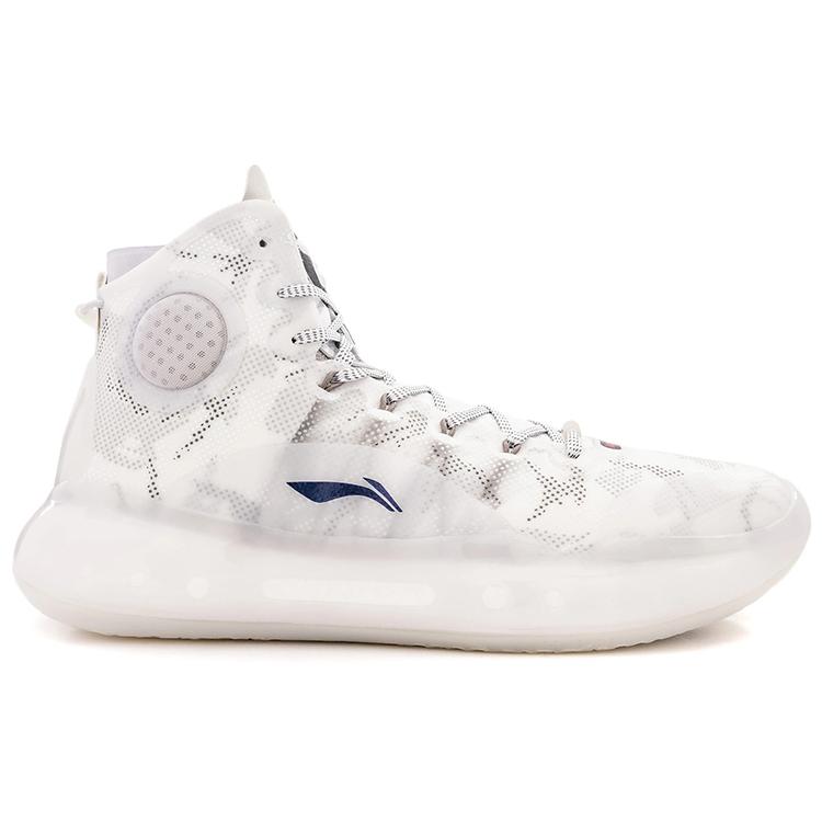 Aape X Li Ning YuShuai 14 Boom Basketball Shoes Men's High top Standard White/Coin Gray ABAQ033-26
