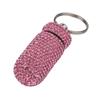 Portable Glittering Pills Organizer Small Waterproof Travel Medicine Holder with Keyring for Camping Adventures
